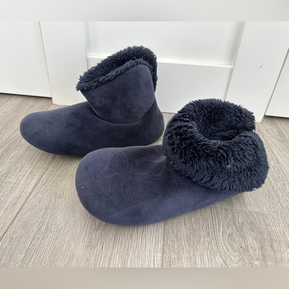 UNIQLO Fleece-Lined Bootie Slippers – Navy – Size XL Unisex